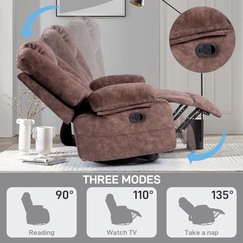 360 Degree Swivel Recliner Chair with Heated Massage A76605