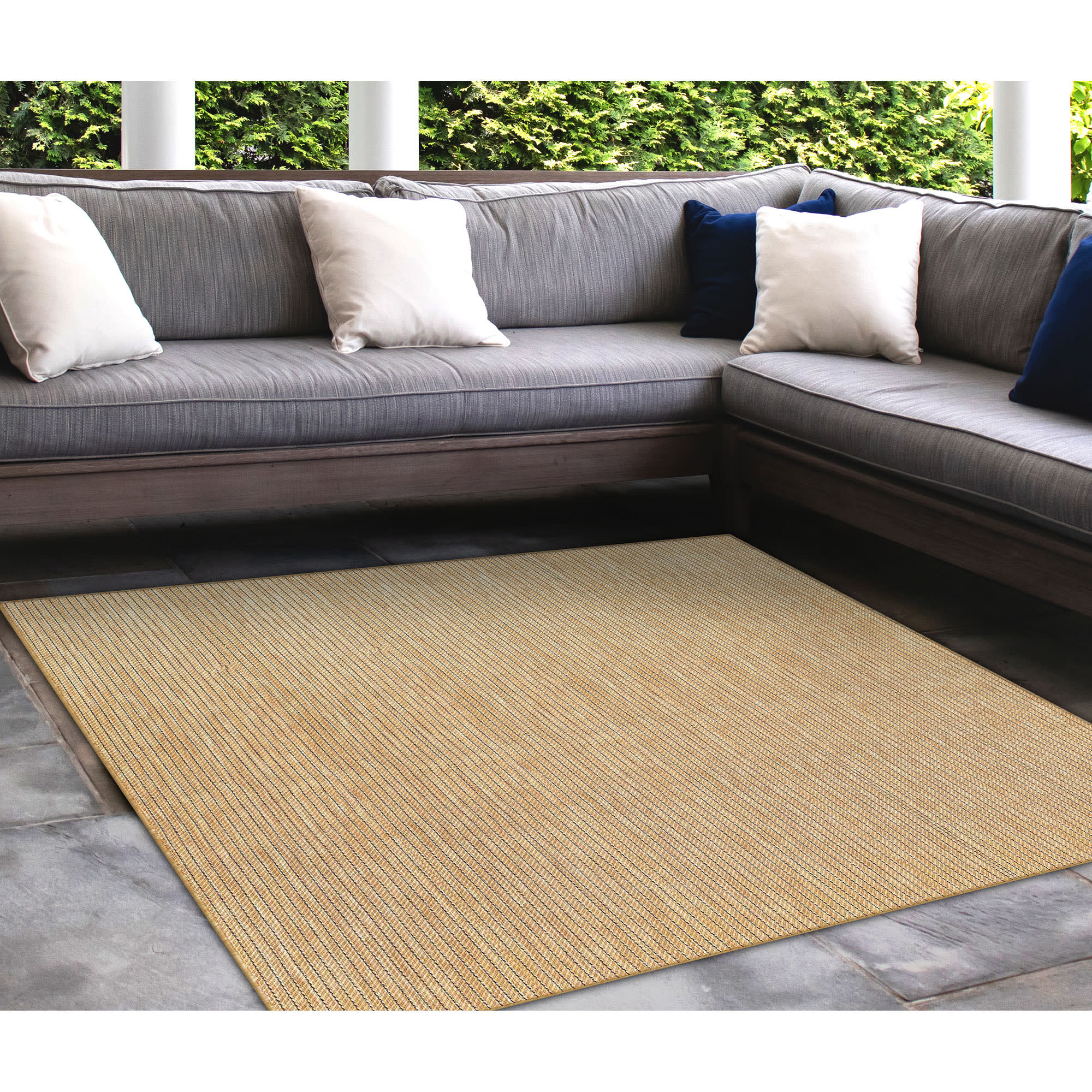 Carmel Texture Stripe Indoor Outdoor Area Rug