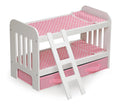 Doll Bunk Bed with Ladder and Two Storage Baskets - Pink L375189