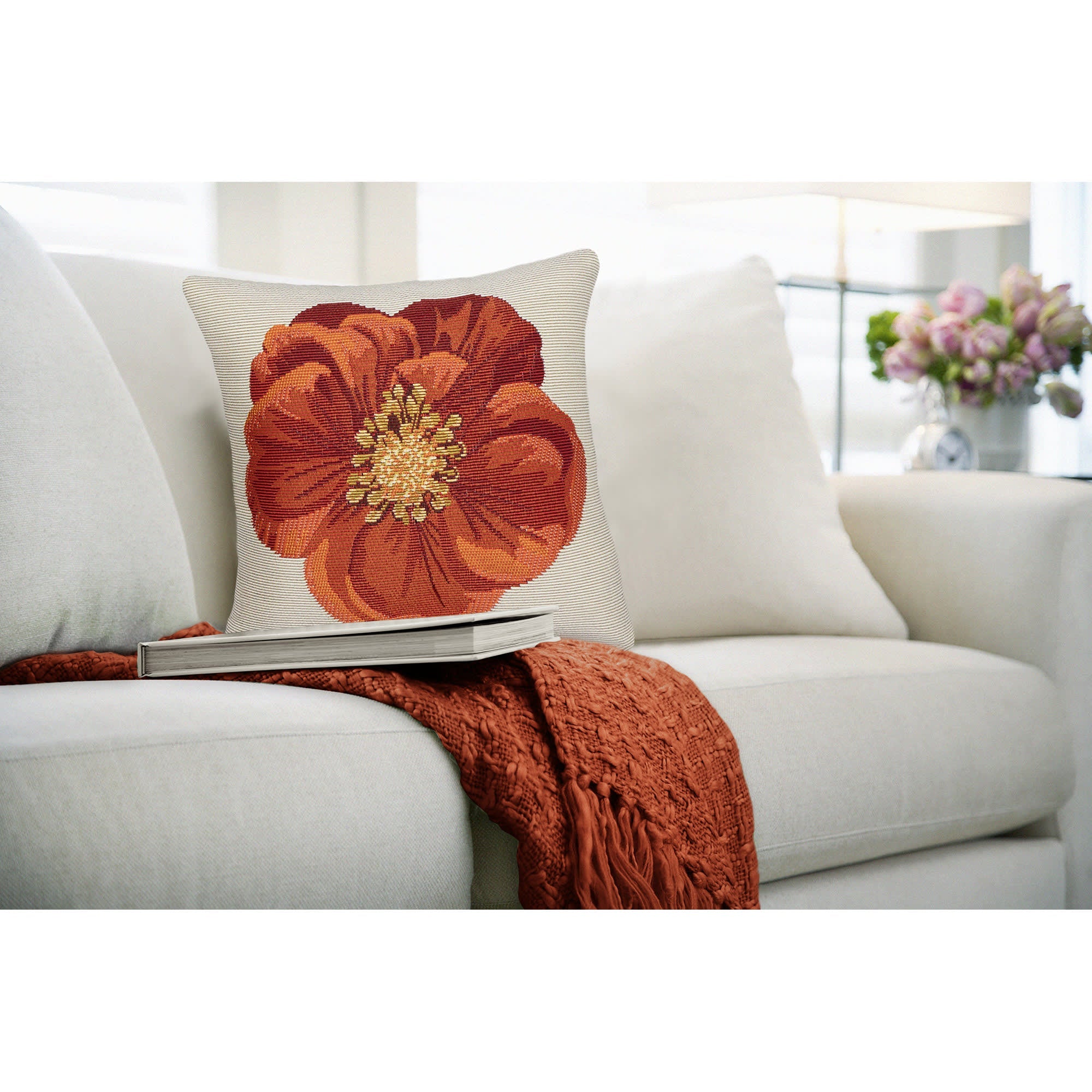 Marina Flower Indoor Outdoor Pillow