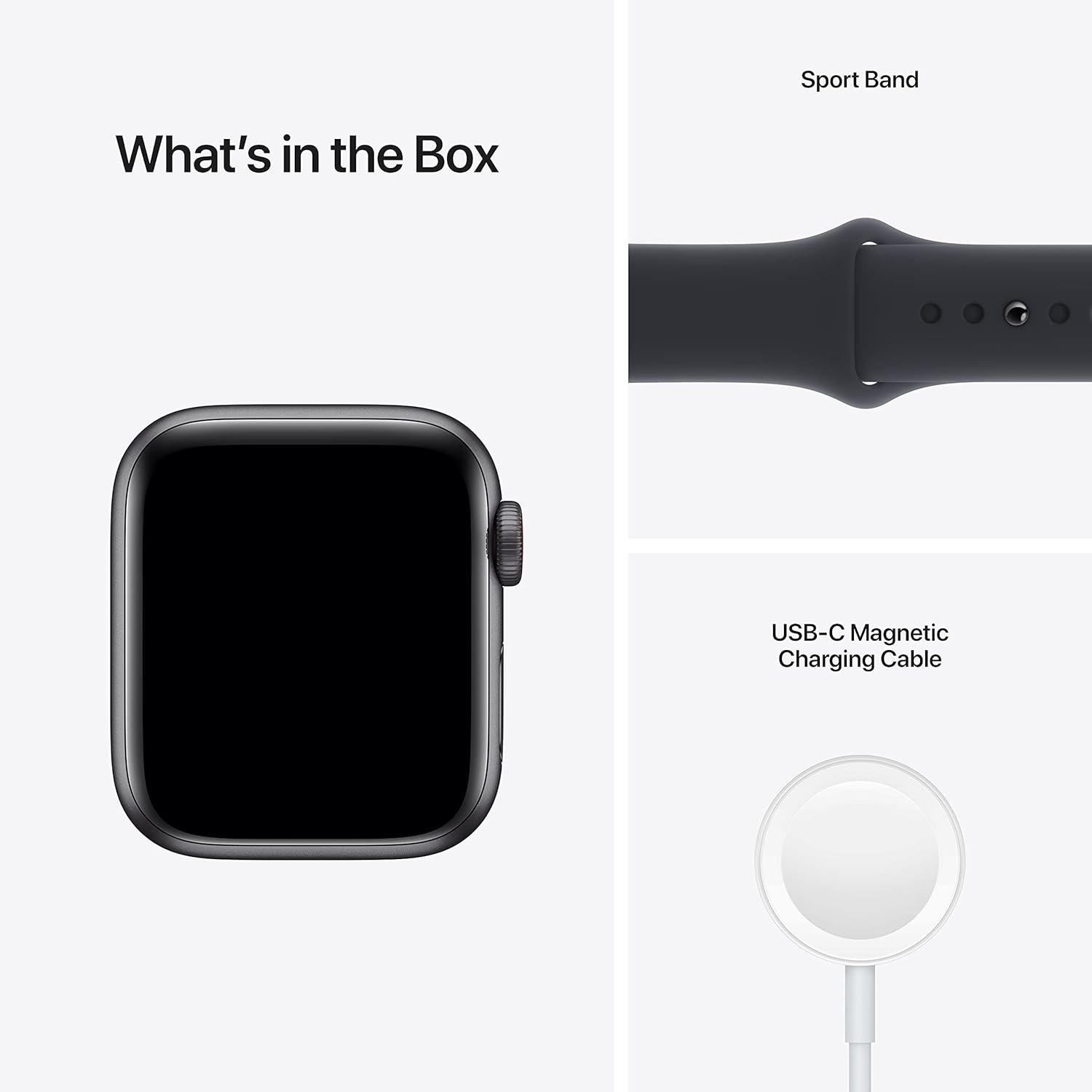 Space Grey Aluminium Case 40mm Smart Watch with Midnight Sport Band E65081