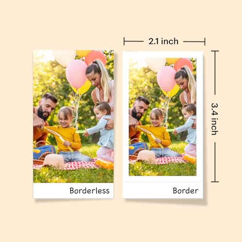 White 2.1x3.4 inches Portable Photo Printer with 38 Sheets U712298