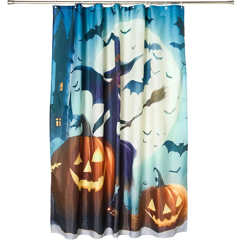 Halloween Bath Rugs and Shower Curtain 16-Pc Set I1520