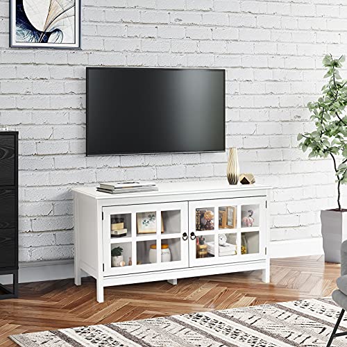 Black Wood TV Stand with 2 Doors X692