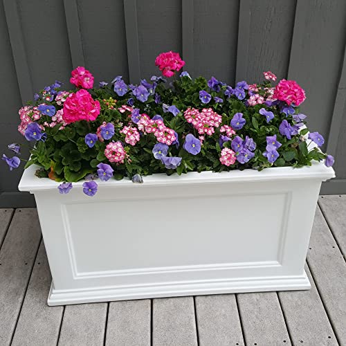 Black Rectangle Planter with Built-In Water Reservoir W72941