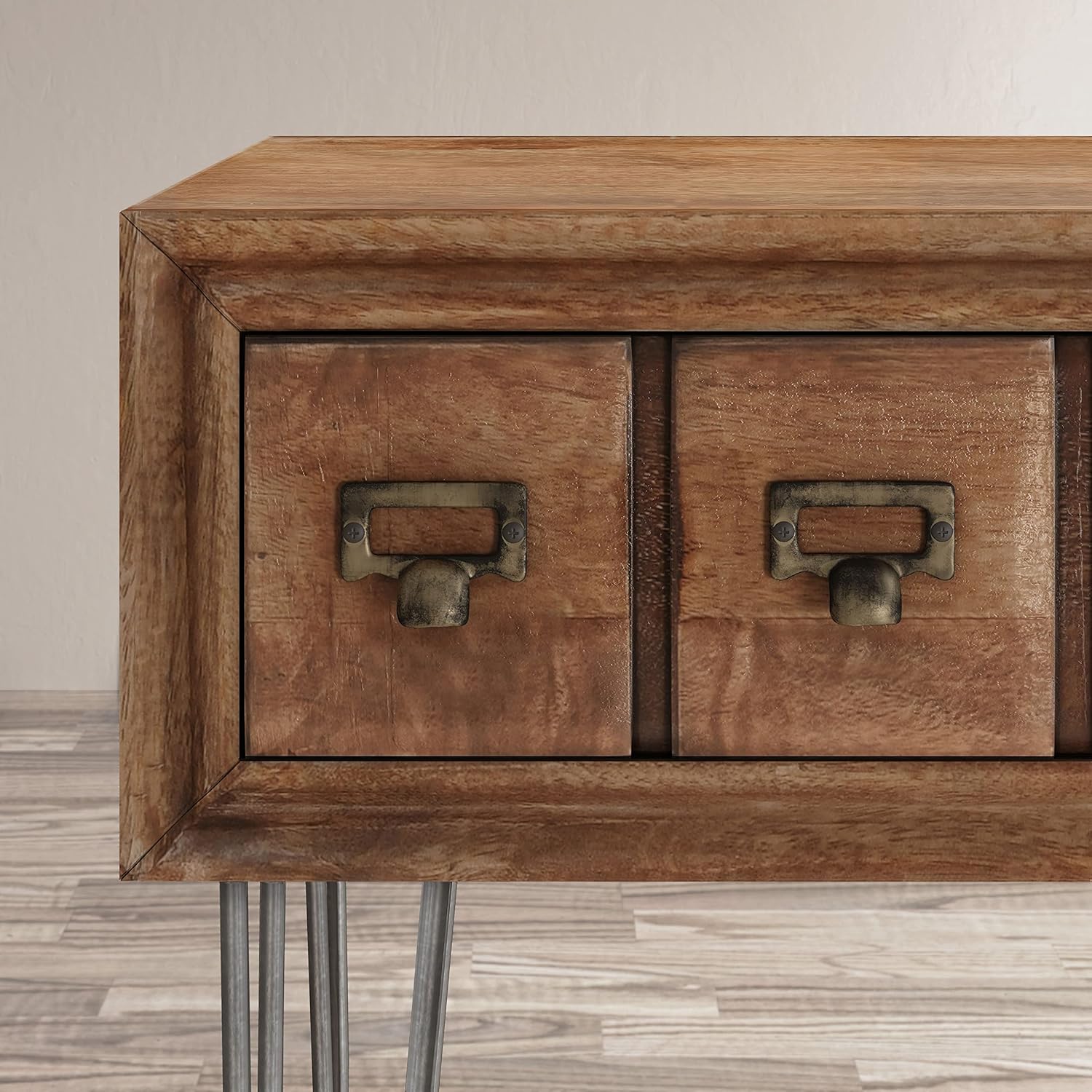 Solid Wood Console Table with Apothecary Drawers O492