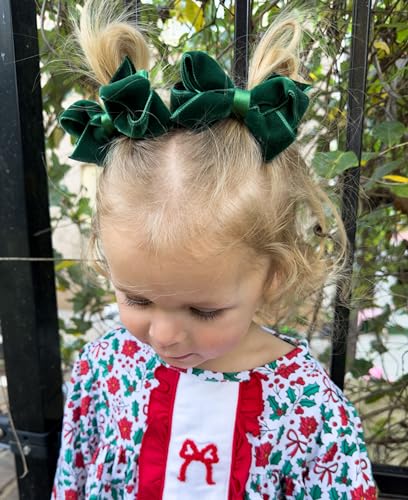 Classic Velvet Hair Bow on No-Slip Hair Clip, Satin Lining, Mini, Cardinal X30171