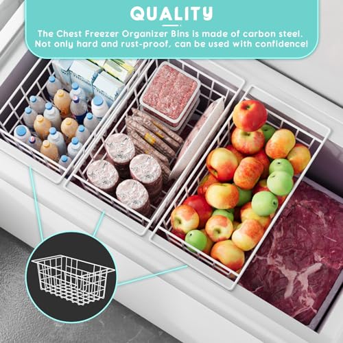 17.5 inch 2Packs Metal Wire Freezer Basket with Hanging Handles V921