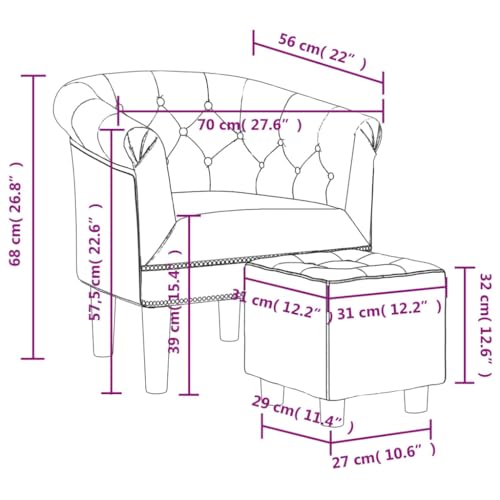 Silver Faux Leather Tub Chair with Footstool R638