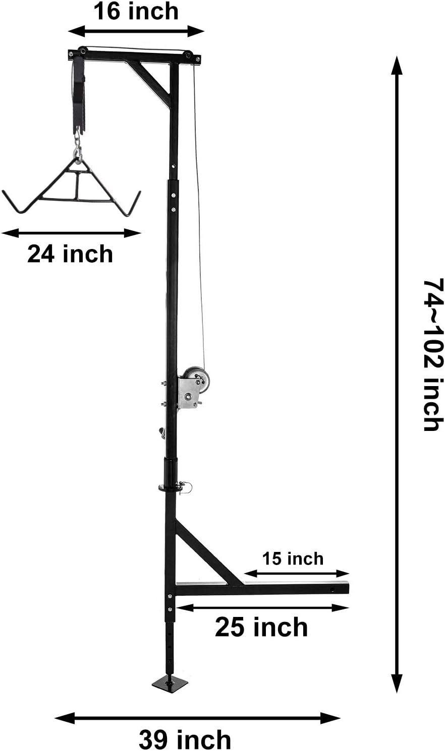 500lbs Capacity Hitch Game Hoist with Winch A594