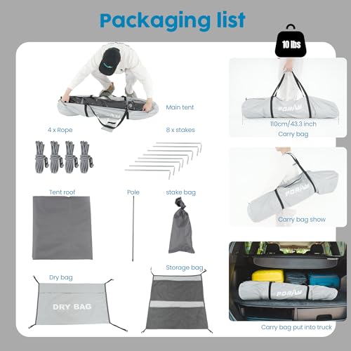 Camping Shower Tent Privacy Shelter with Floor Drain V775