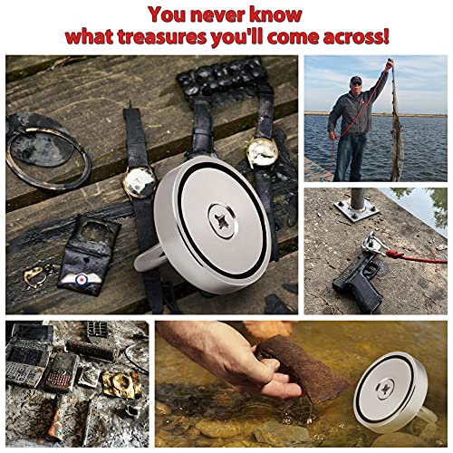 Magnet Fishing Kit 1000 LBS Pulling Force Neodymium Round Magnet 3.54inch Diameter R426