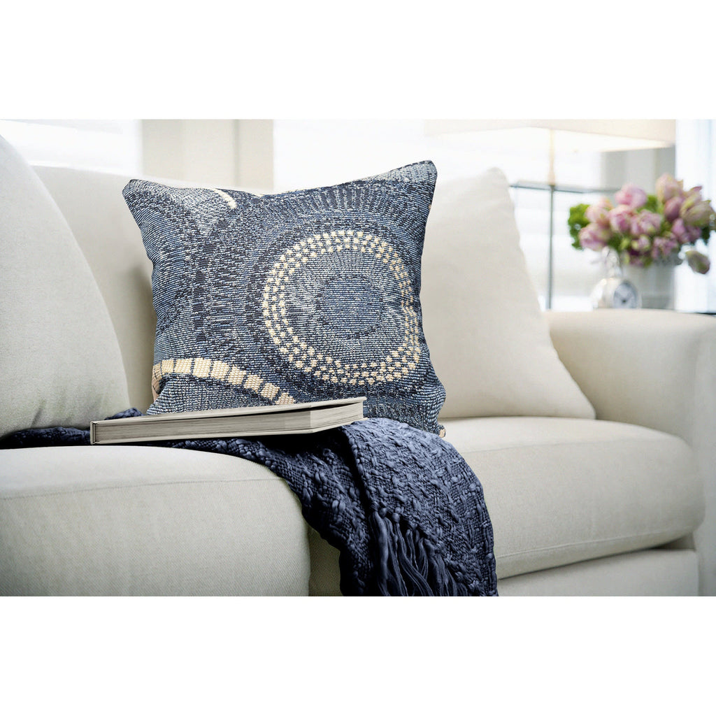 Marina Circles Indoor Outdoor Throw Pillow