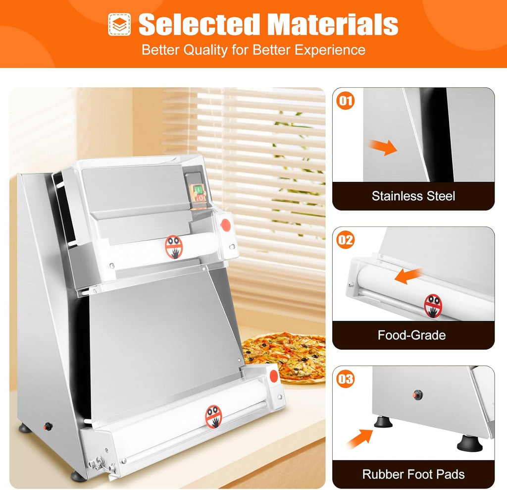 4-15 Inch Automatic Commercial Electric Pizza Dough Sheeter Machine V7425