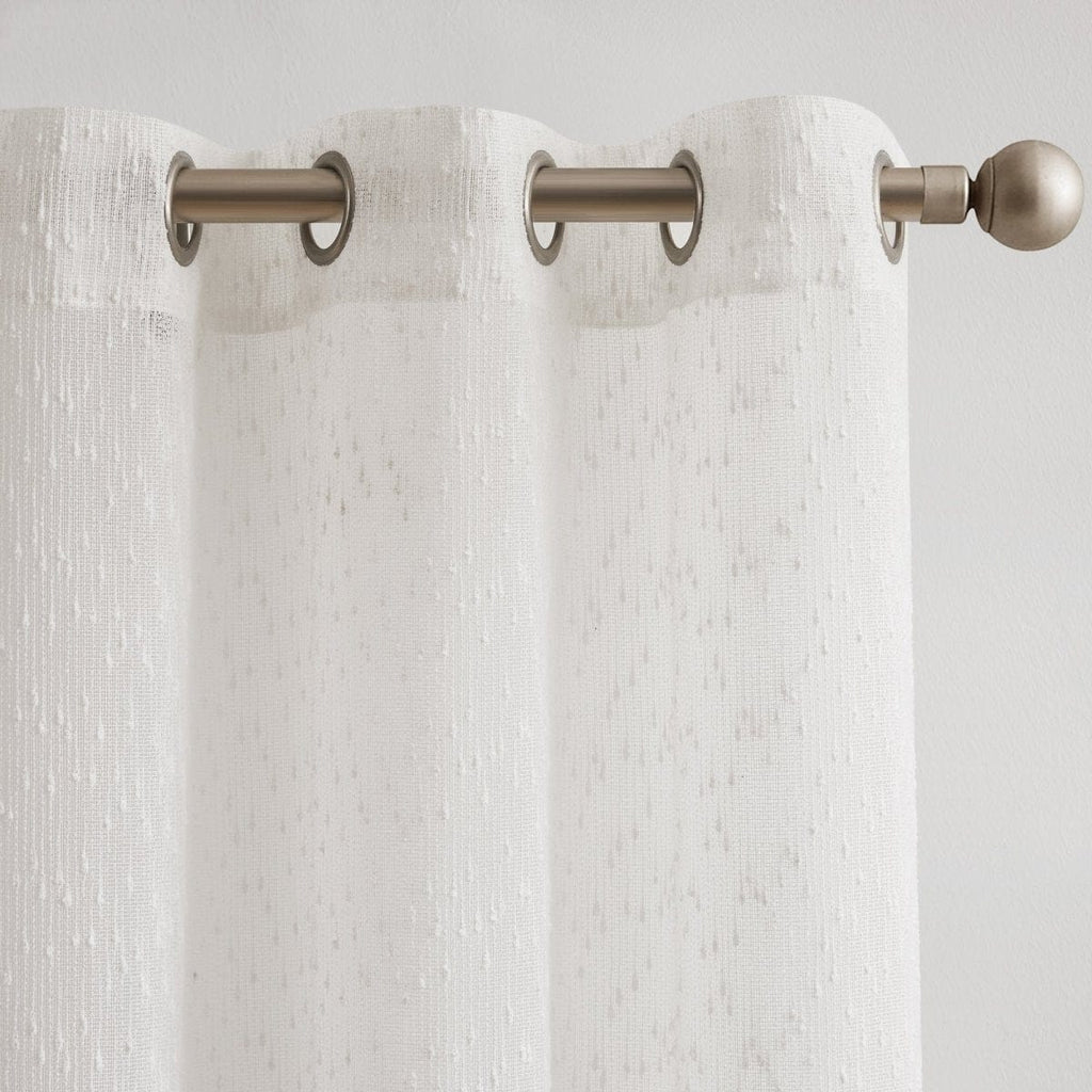 Aileen Textured Raindrop Sheer Window Curtain Panels