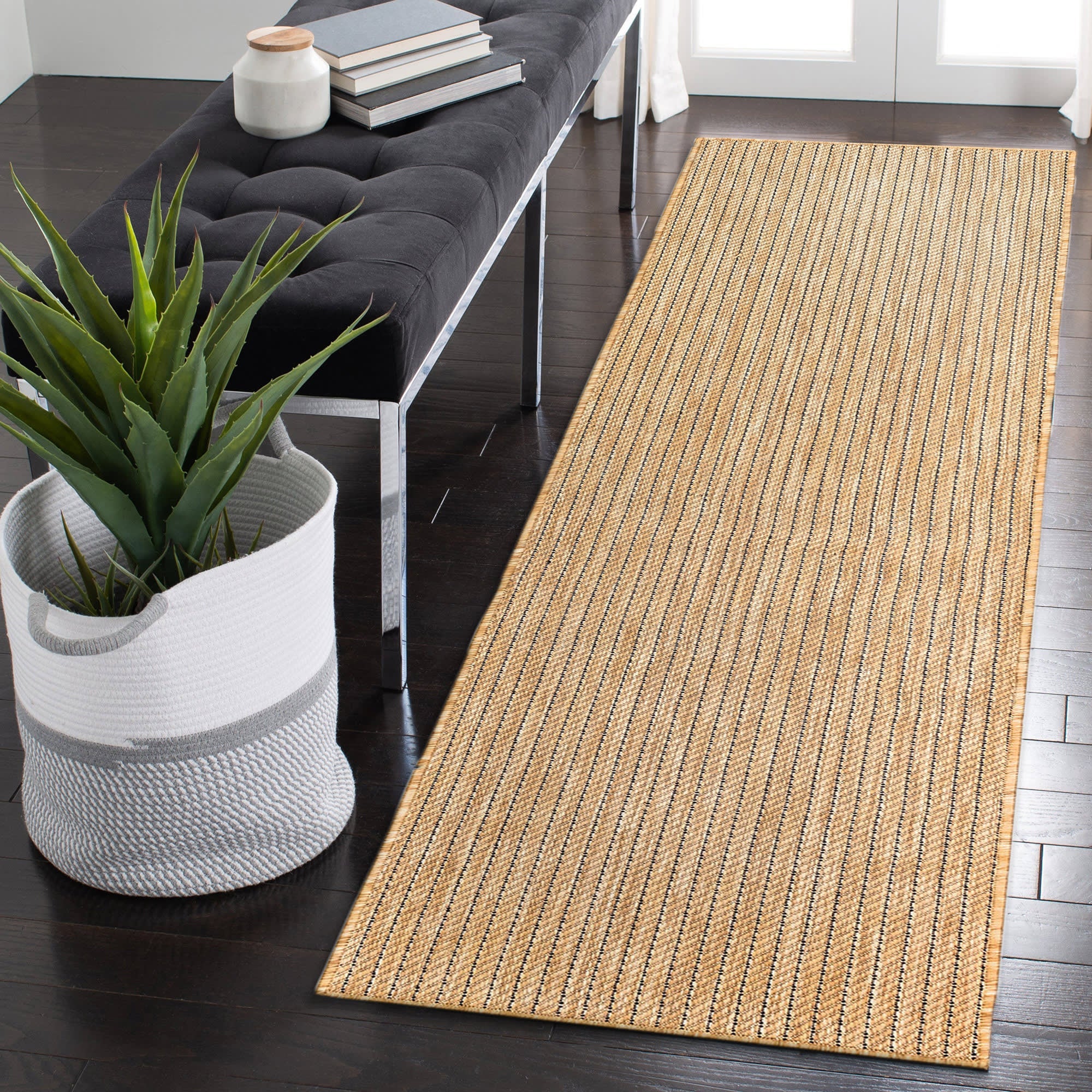 Carmel Texture Stripe Indoor Outdoor Area Rug