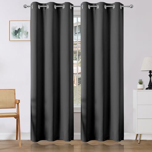 Light Beige Blackout Curtains 108 Inch Length 2 Panels Set N944