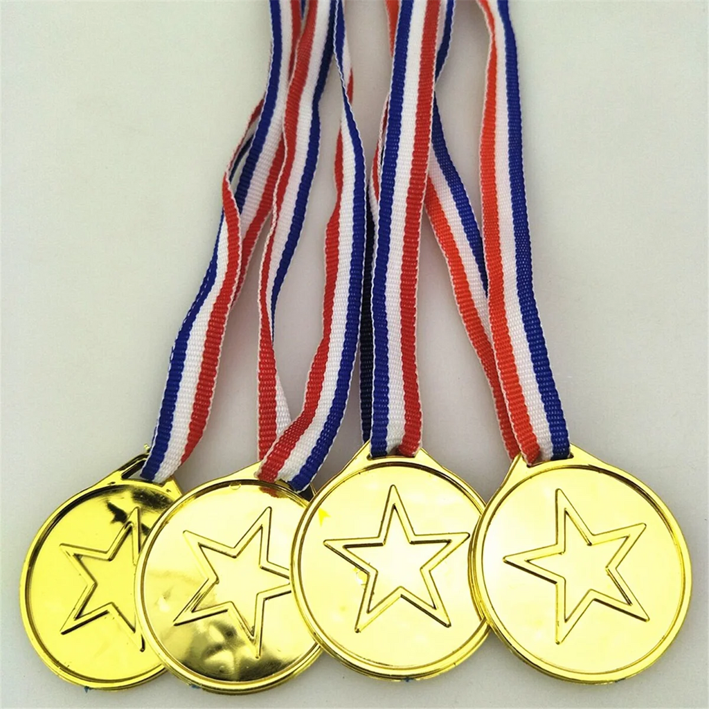 30 Pack Gold Plastic Award Medals K432508