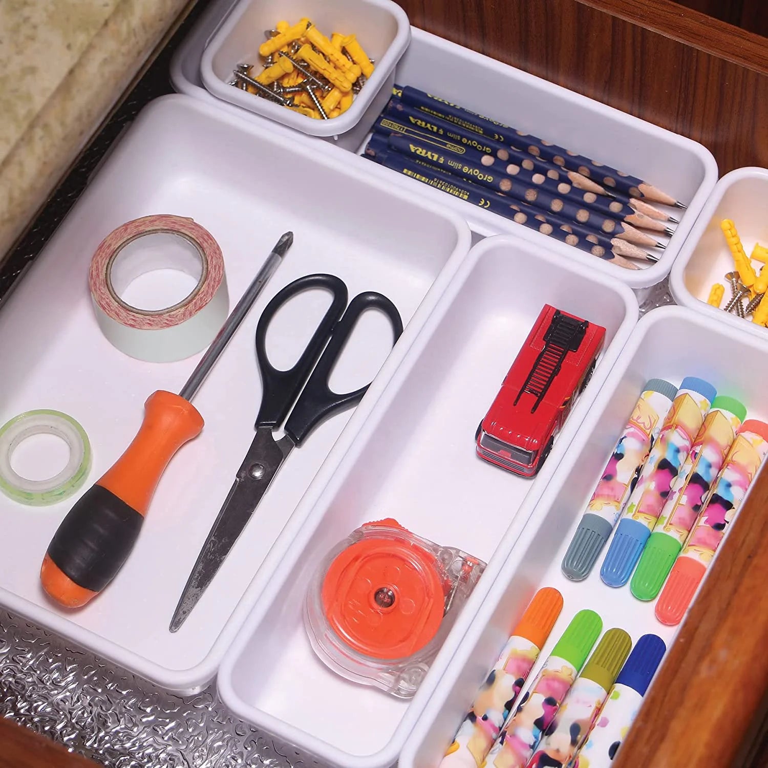 42 Pack Interlocking Plastic Drawer Organizer Tray Dividers E88509