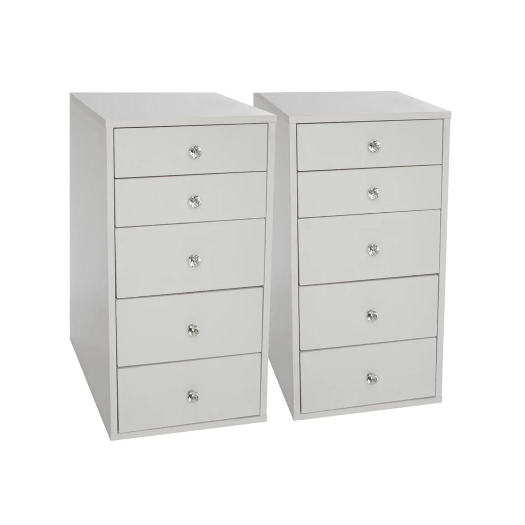 5-Drawer Bright White Makeup Vanity Storage Unit Z47362
