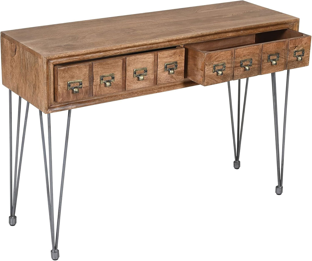 Solid Wood Console Table with Apothecary Drawers O492