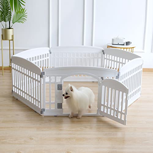 White 6 Panel Plastic Pet Playpen C868187