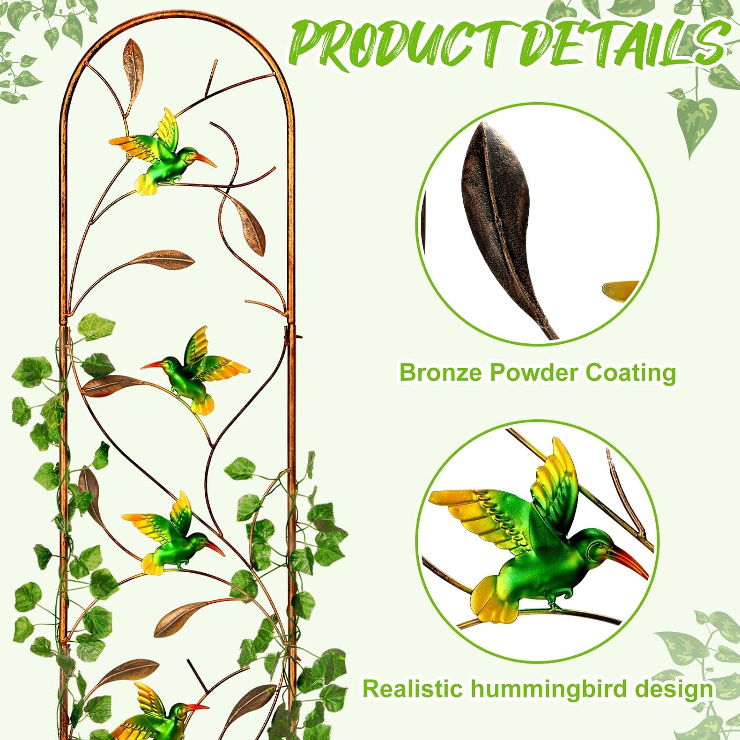 2 Pack 60 Inch High Metal Garden Trellis for Climbing Plants O957