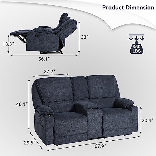 Light Grey 2 Seater Manual Reclining Loveseat Sofa S60195