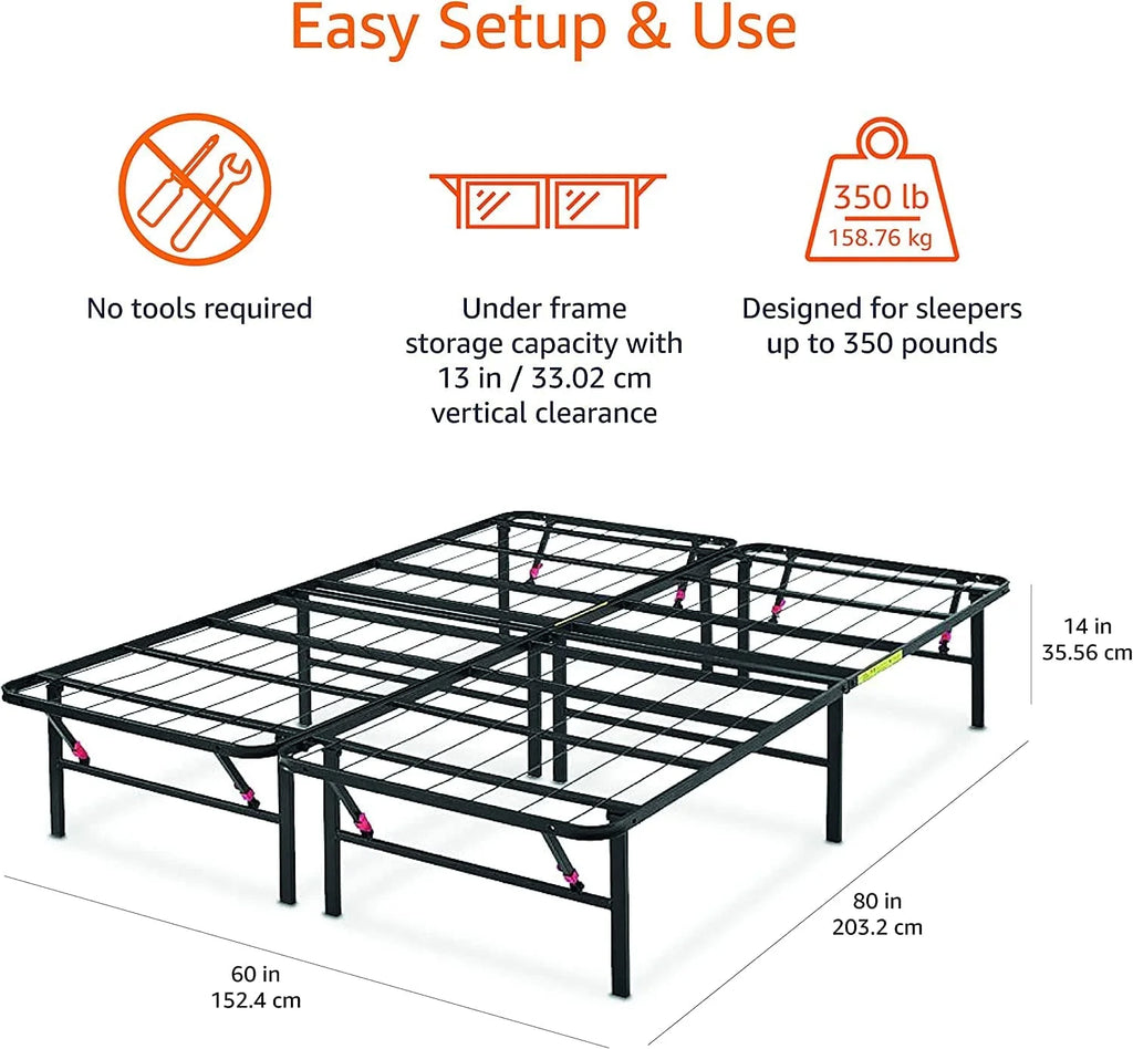 Black Queen Metal Platform Bed Frame X87371
