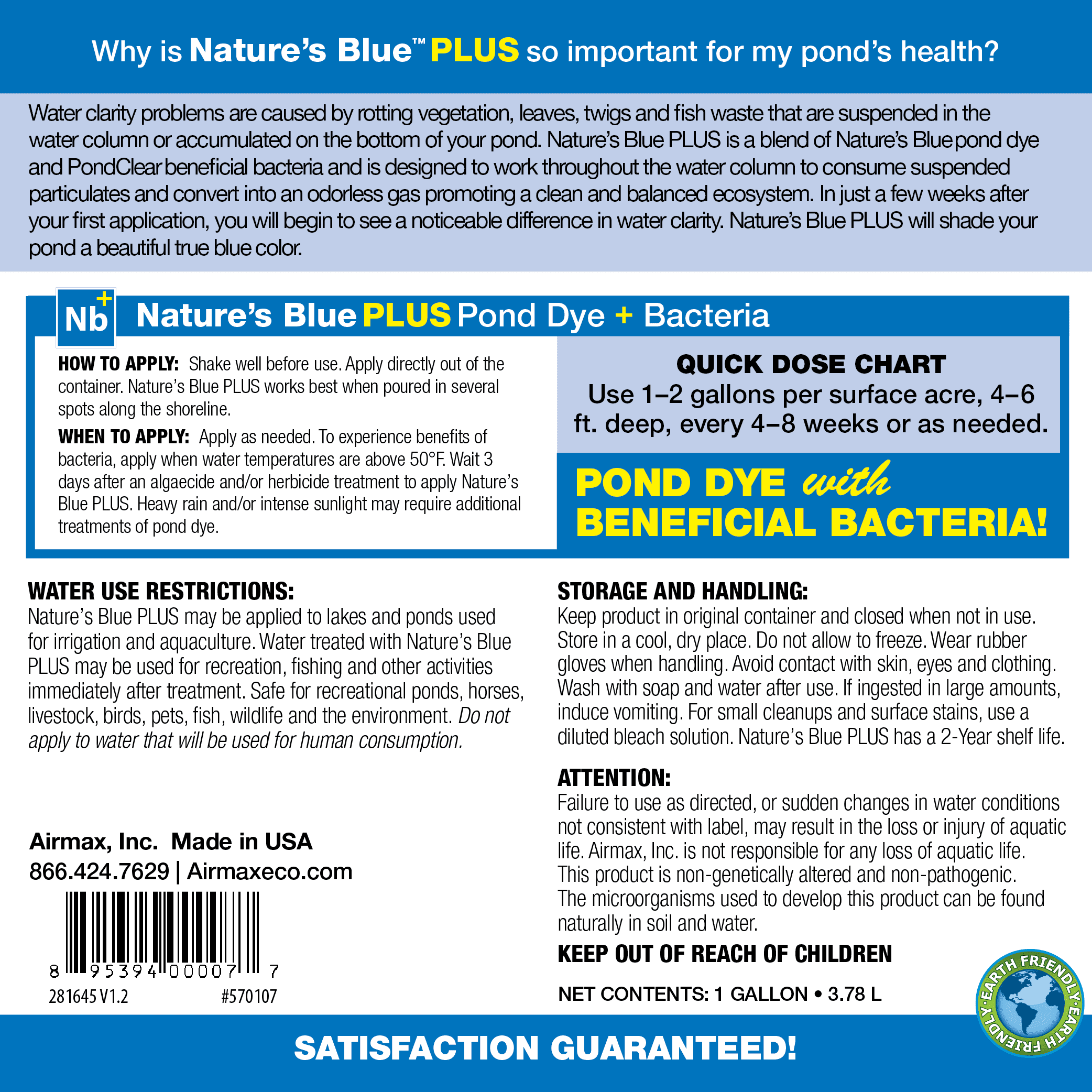 4 Quarts Liquid Pond Dye Concentrate V7382