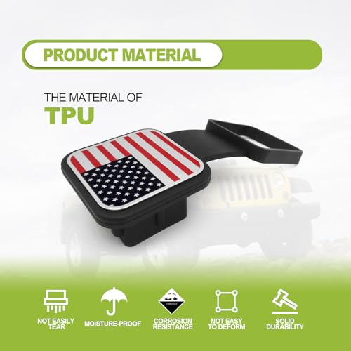 American Flag Red Trailer Hitch Dust Plug I73108