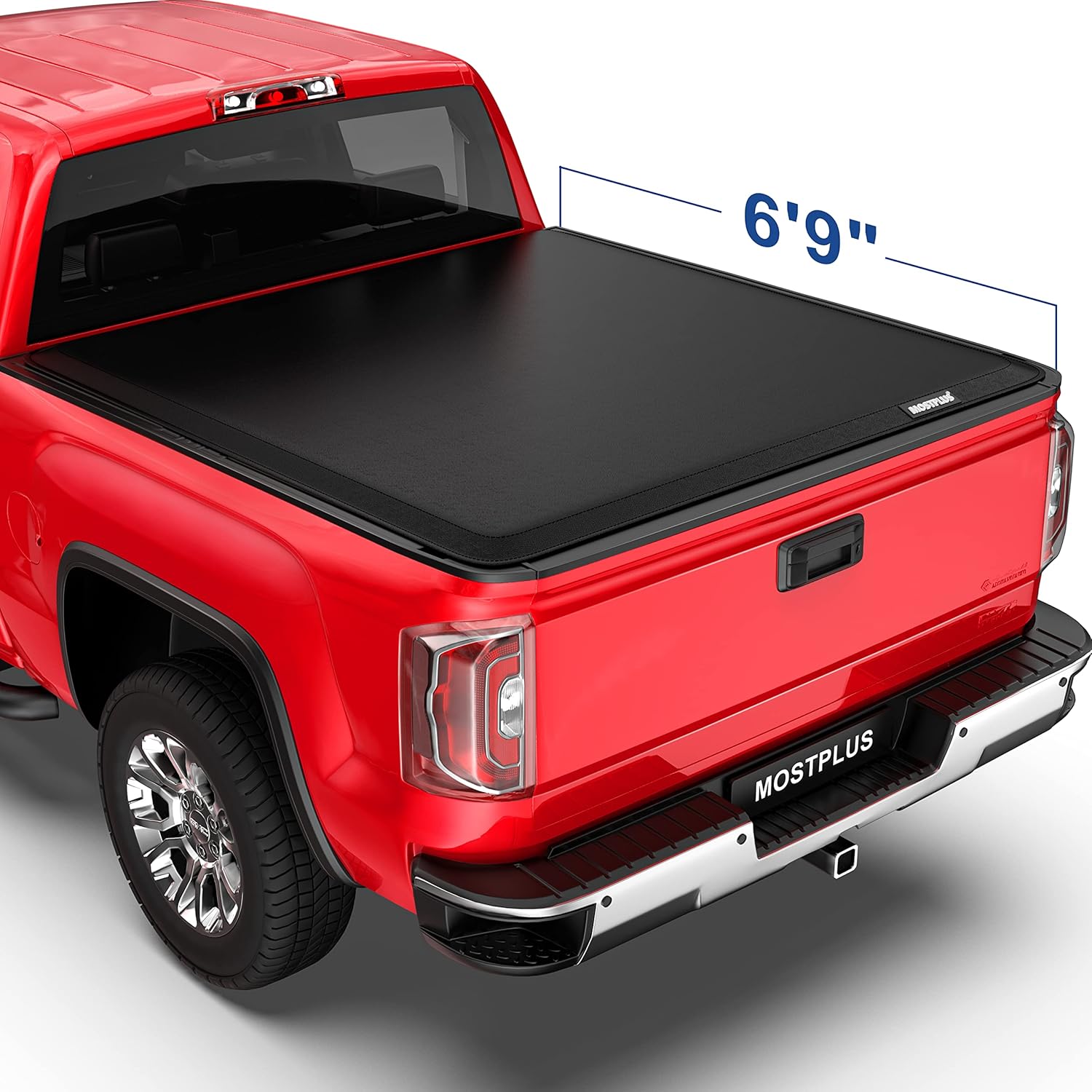 Roll-Up Soft Vinyl Truck Bed Tonneau Cover for 2020-2022 Chevy Chevrolet Silverado GMC Sierra 2500 3500 HD 6.8 FT Bed Fleetside 82.2 Inch E738300