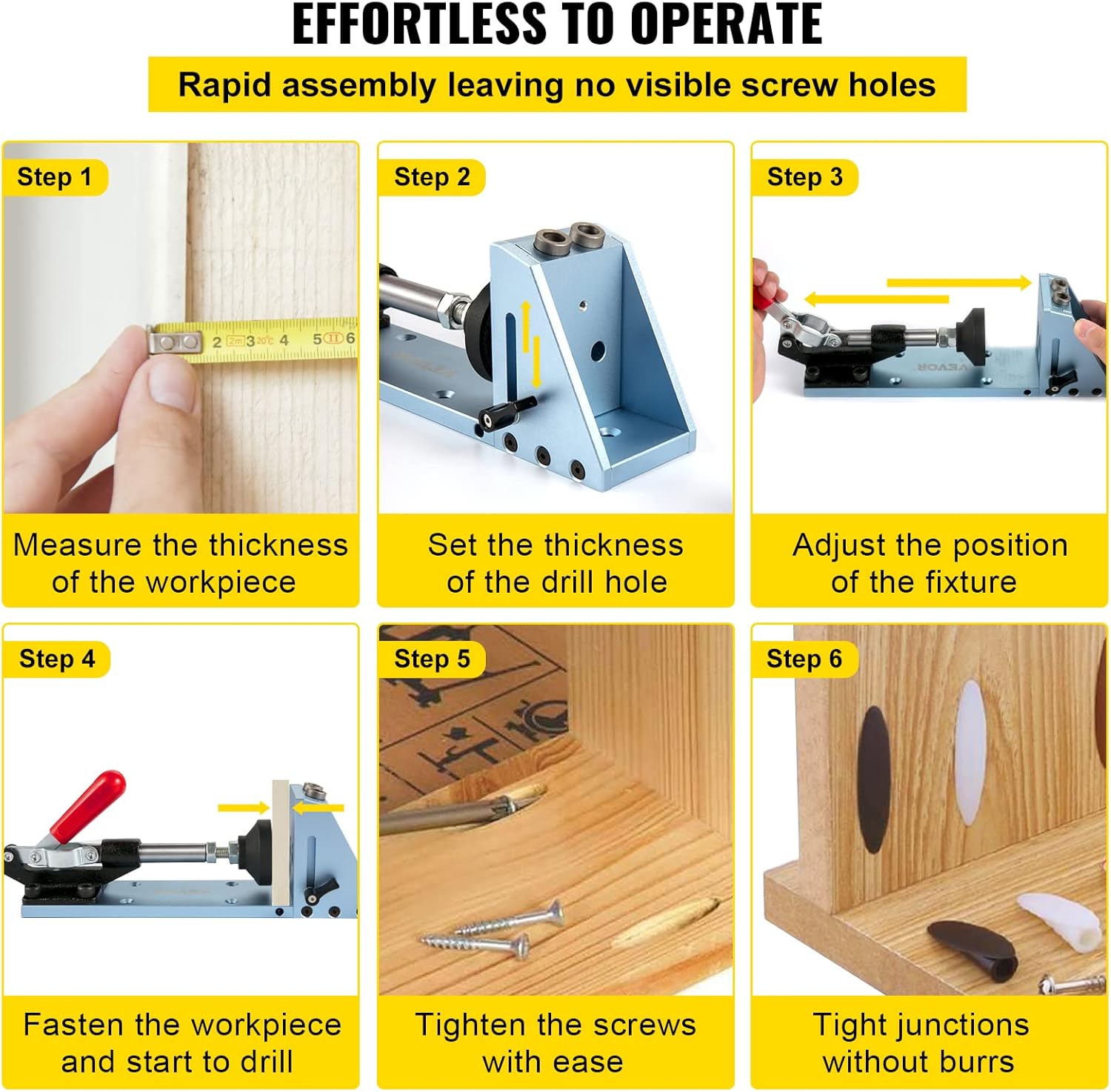Adjustable Aluminum Pocket Hole Jig Kit X779
