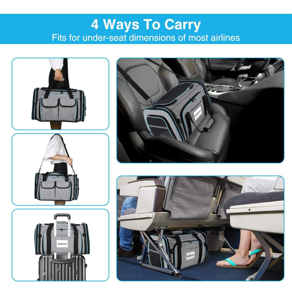 TSA Approved Soft Sided Pet Carrier with 3 Removable Washable Q42409