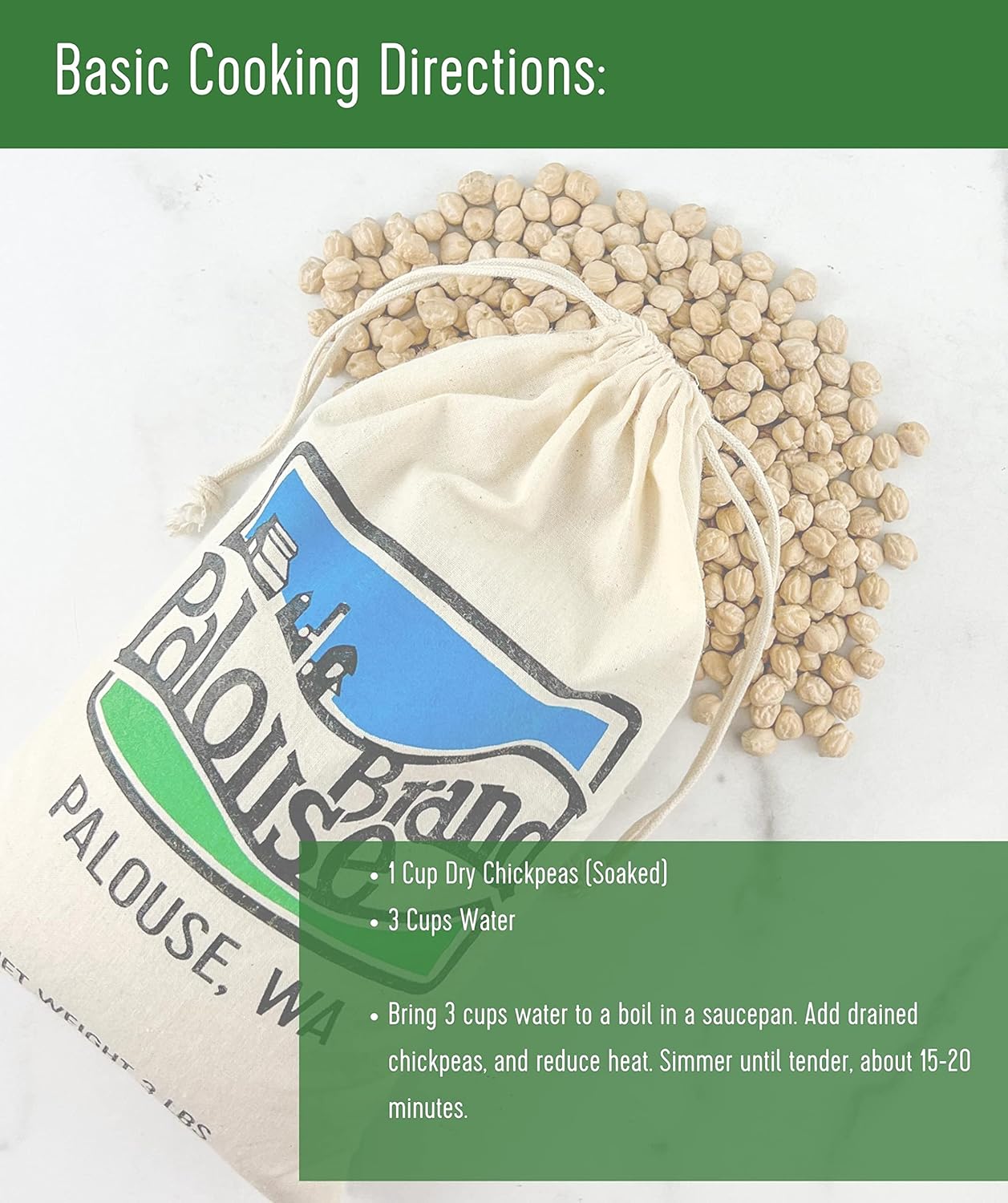 25 lbs Bulk Dried Chickpeas Garbanzo Beans E6933