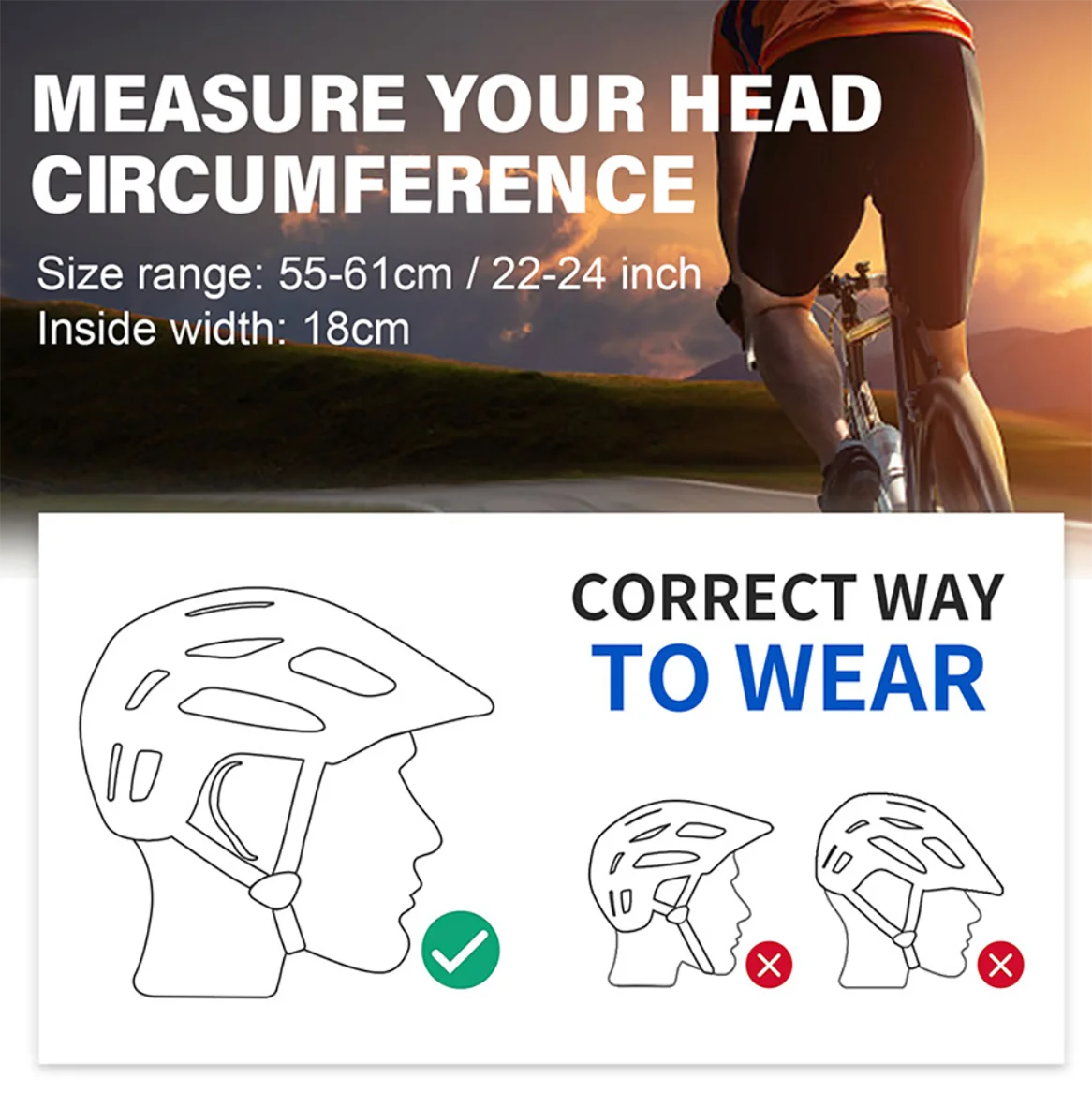 Yellow Adjustable Mountain Bike Helmet 55-61cm U2677