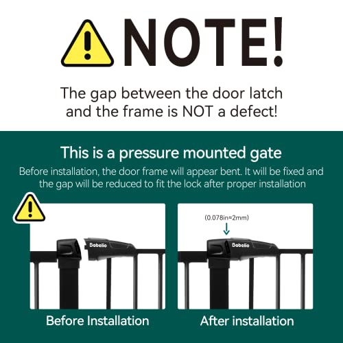 Black Metal Baby Gate, 29-43'' Wide, 30'' Tall N3353
