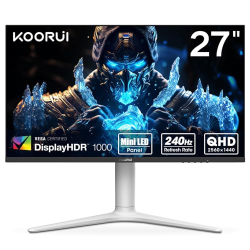 27” 240Hz QHD Mini-LED Gaming Monitor, White/Grey I146770