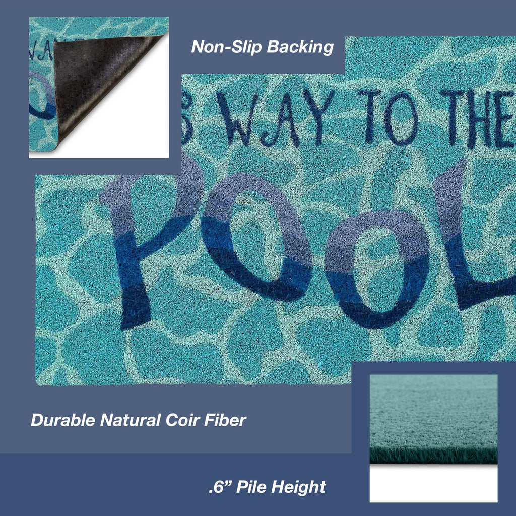 Natura This Way To The Pool Coir Doormat with Non-Slip Backing