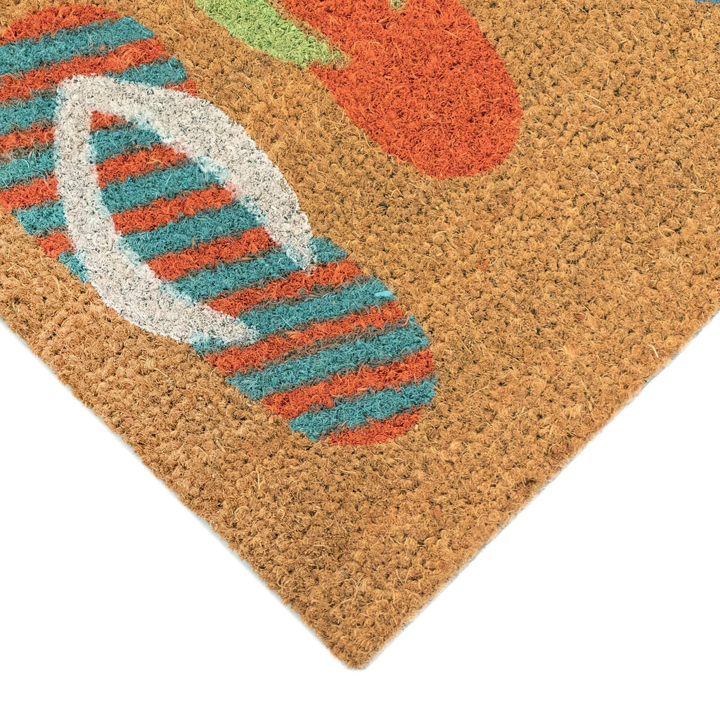Natura Flip Flops Ombre Coir Doormat with Non-Slip Backing