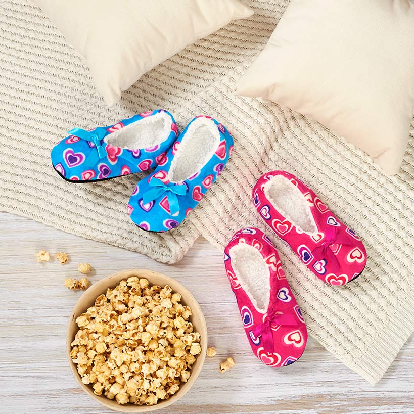 Women's Cozy Pull-On Slipper Socks with Grippers - Set of 2