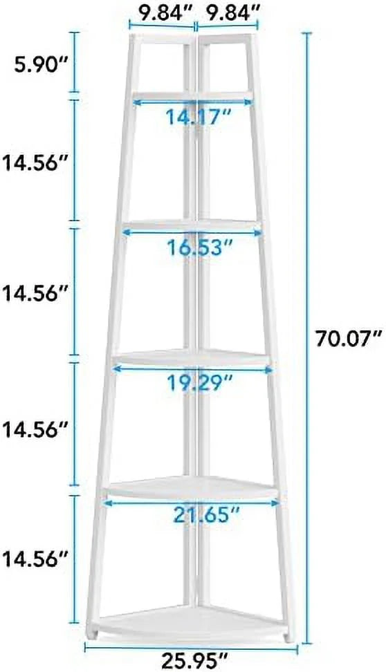 Gold 5 Tier Corner Bookshelf E455