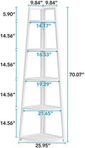 Gold 5 Tier Corner Bookshelf E455