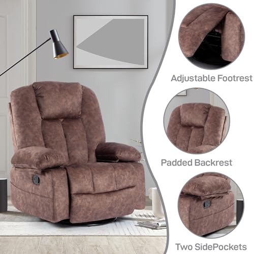 360 Degree Swivel Recliner Chair with Heated Massage A76605