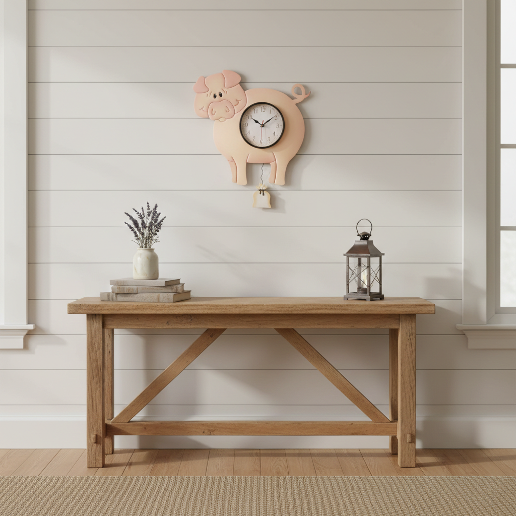 Farmhouse Barnyard Animal Pendulum Wall Clock