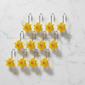 Buffalo Plaid Green Valance or Daffodil Shower Hooks Set of 12