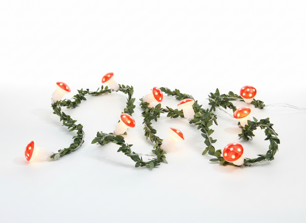 Mushroom String Lights with Greenery Y56218