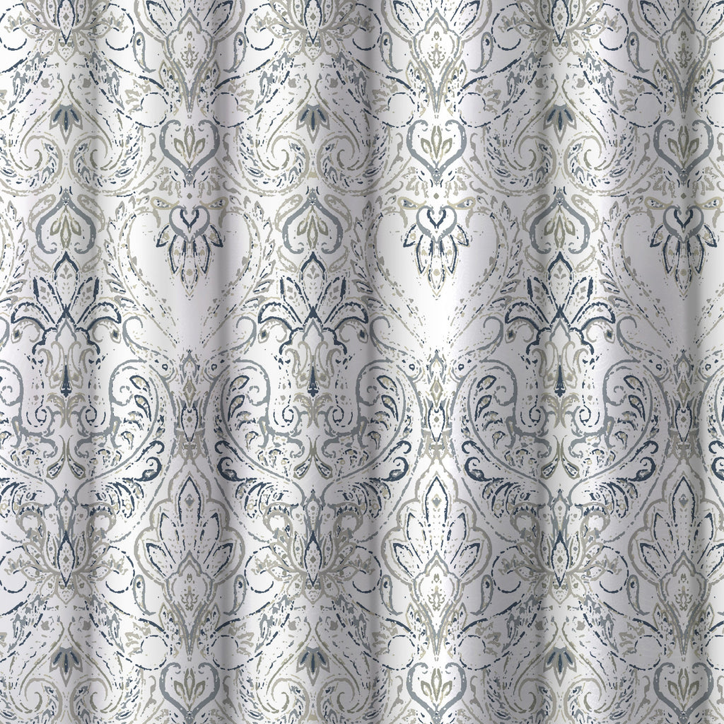 Homewear Medallion Cotton Duck Shower Curtain with Buttonhole Top