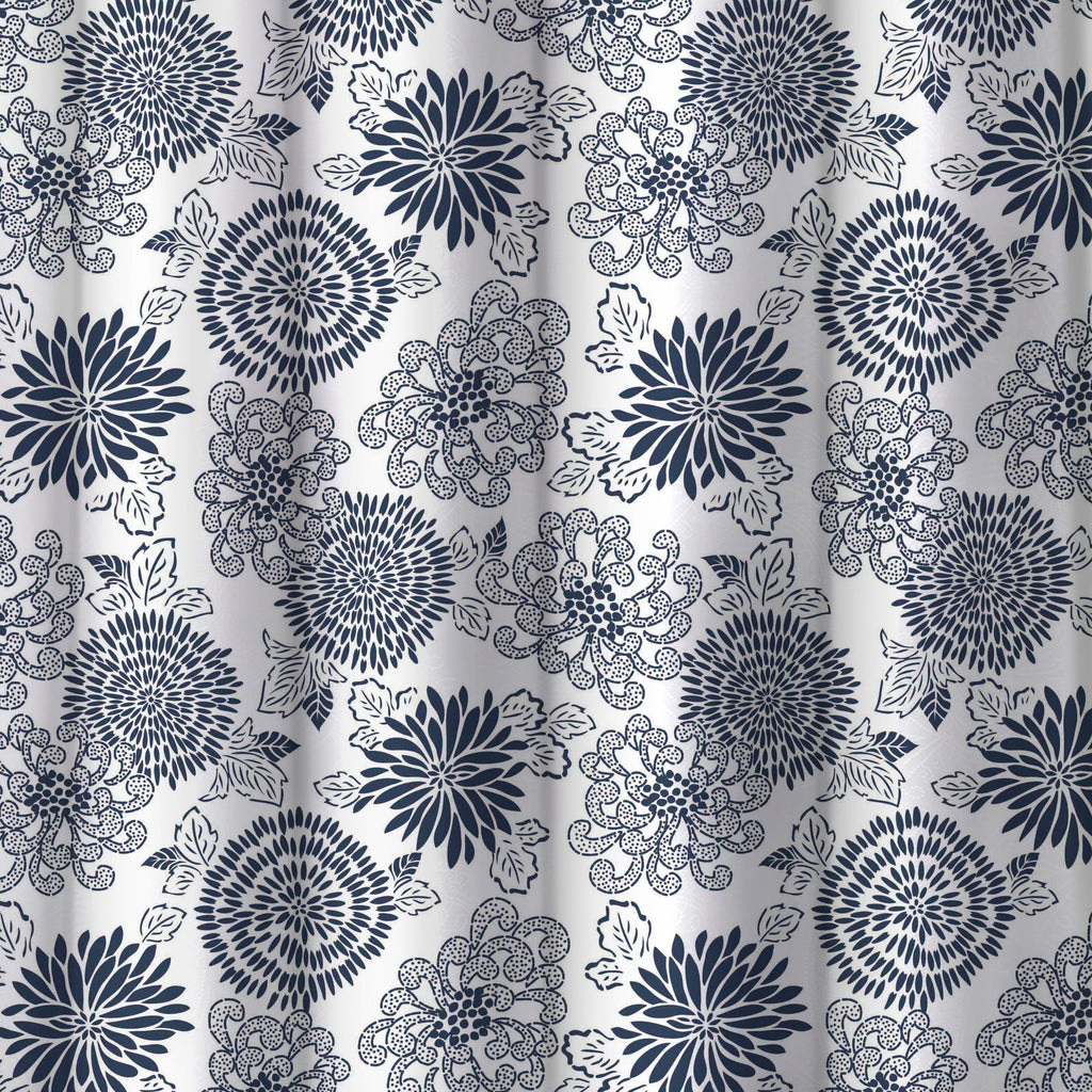 Homewear Chrysanthemum Shower Curtain with Hooks