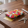 Aluminum Card Holder Hard Shell Floral